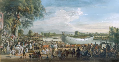 ヴァージニアウォーターに向かう途中の中国のジャンク、1753年頃